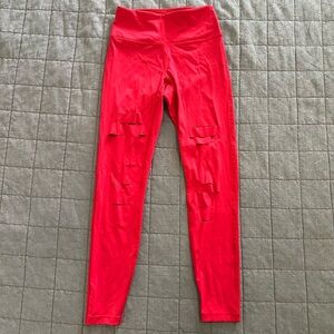 Zyia Red Slashed Luxe Hi-rise 7/8 24”